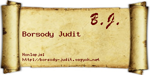 Borsody Judit névjegykártya